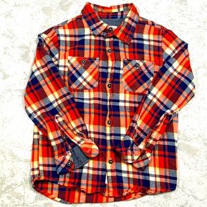 Boys ZARA Button Down - Size 6 - Orange/ Blue - Like New - Smoke & Pet Free Home
